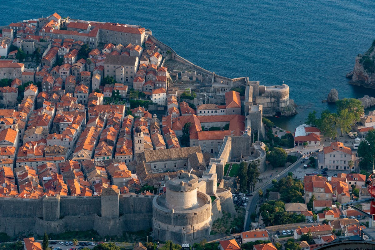 Dubrovnik Old Town and city walls by the Adriatic Sea