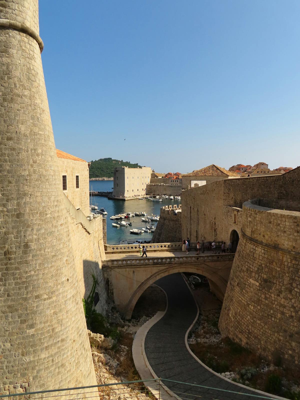 Dubrovnik walls with view of the marina