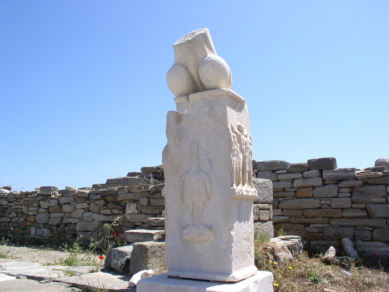 Ancient sculpture artifact from the Delos archaeological site