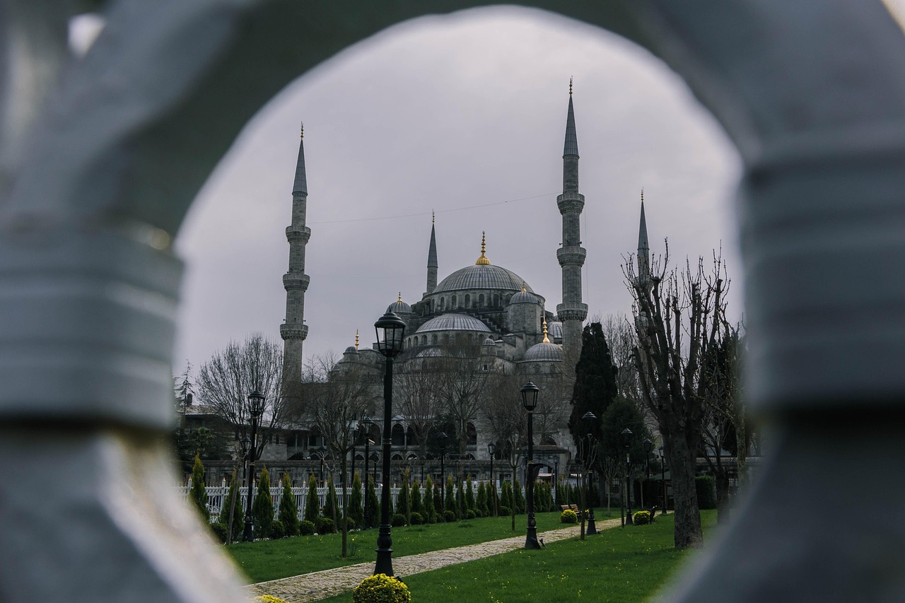 Hagia Sophia and Istanbul skyline at dusk