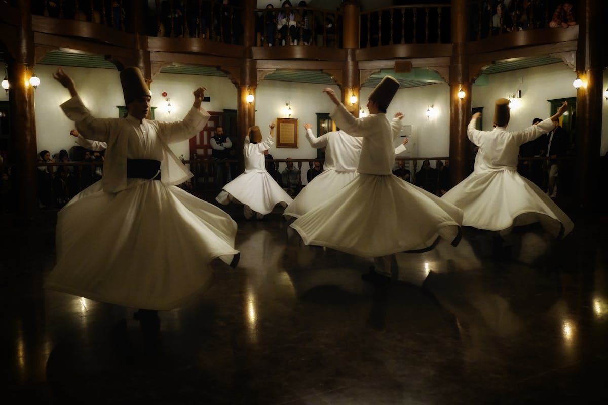 Mevlevi Sema ceremony with multiple dervishes