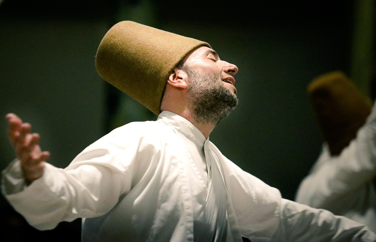 Sufi dervish in spinning motion