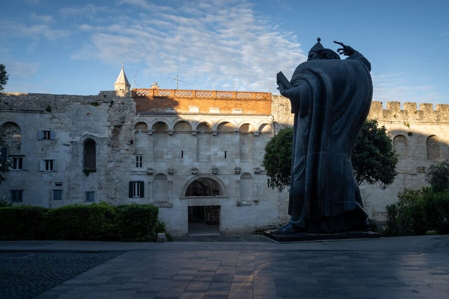 Statue of Gregory of Nin in Split Croatia