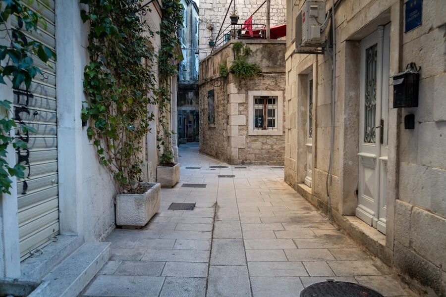 Historic stone alleyways Split old town UNESCO