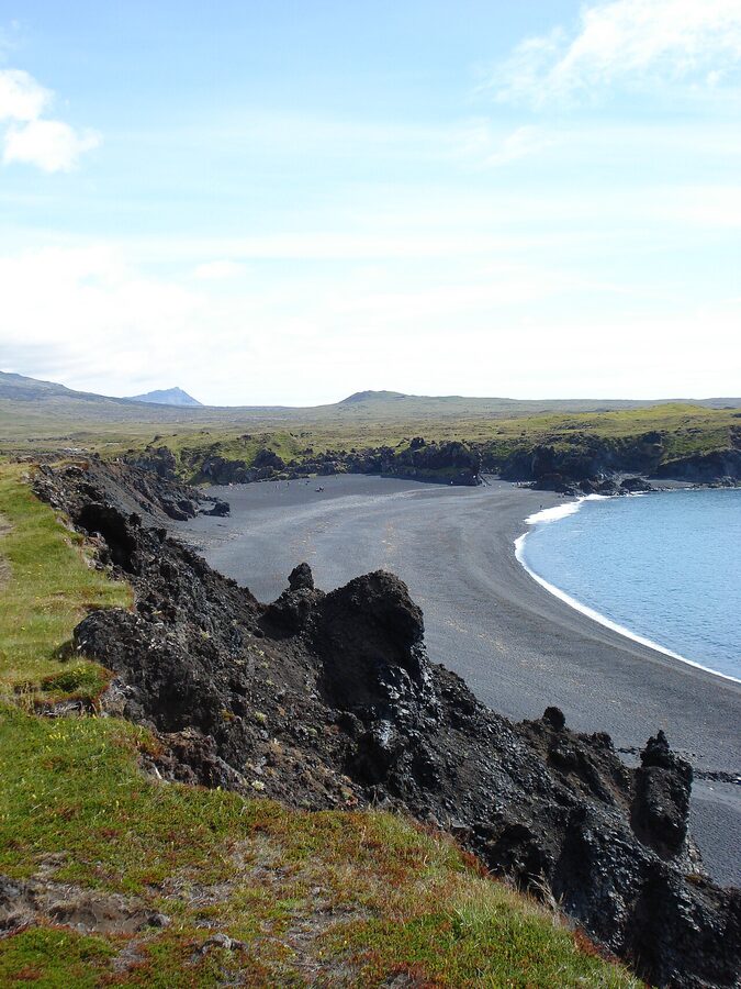 Djupalonssandur black pebble beach on Snaefellsnes