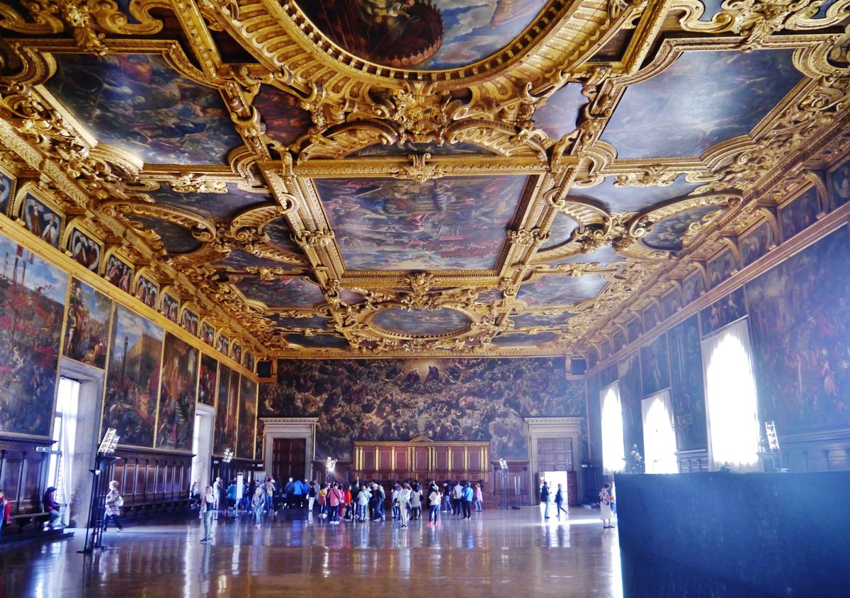 The Great Council Chamber Sala del Maggior Consiglio inside Doges Palace Venice