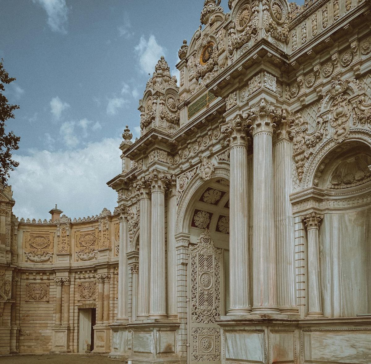 Baroque-style architecture of Dolmabahce Palace in Istanbul