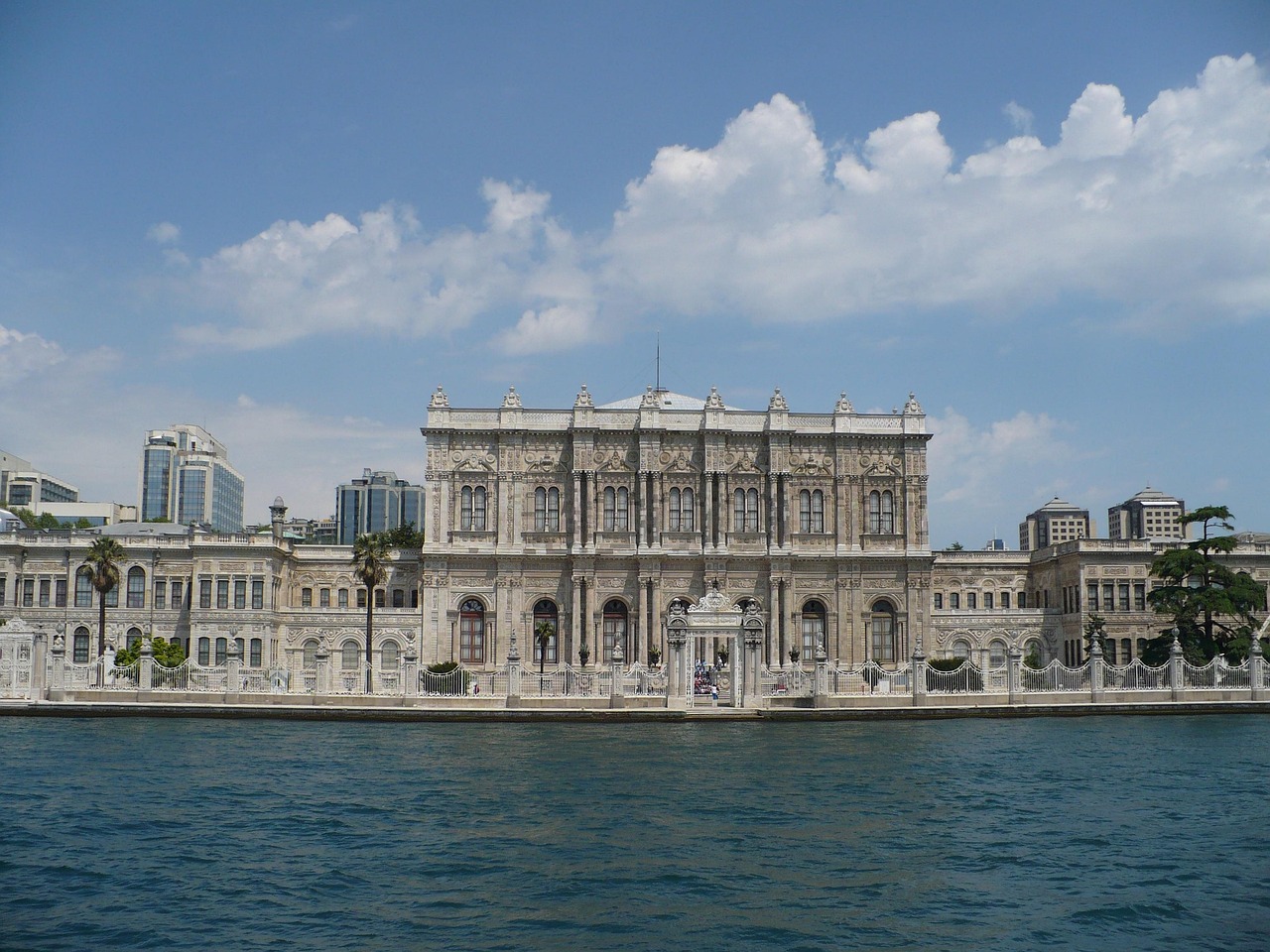 Dolmabahce Palace waterfront along the Bosphorus strait