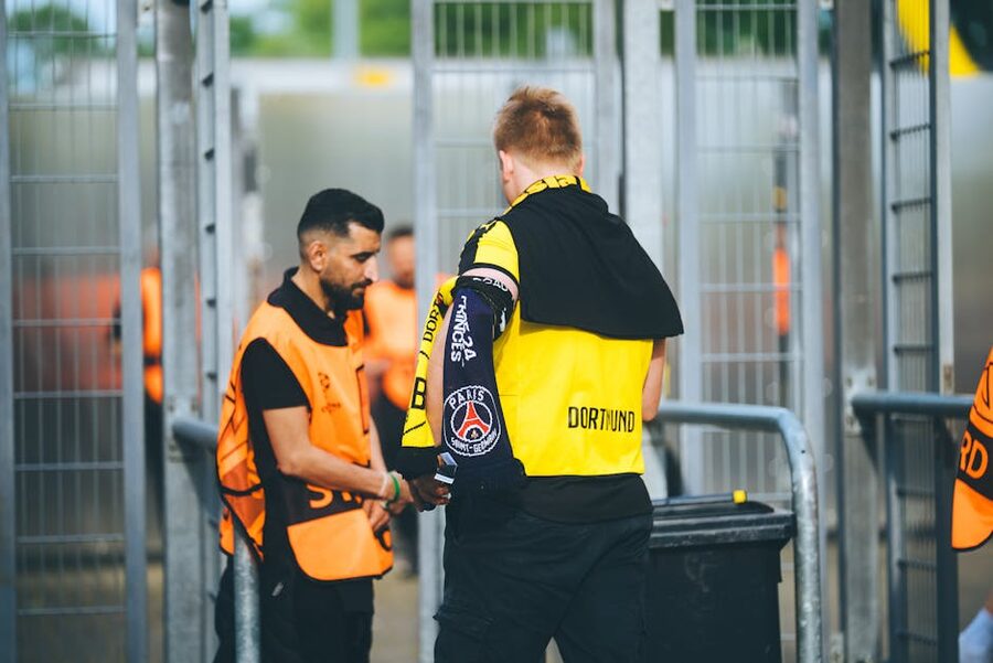 Dortmund stadium security checkpoint
