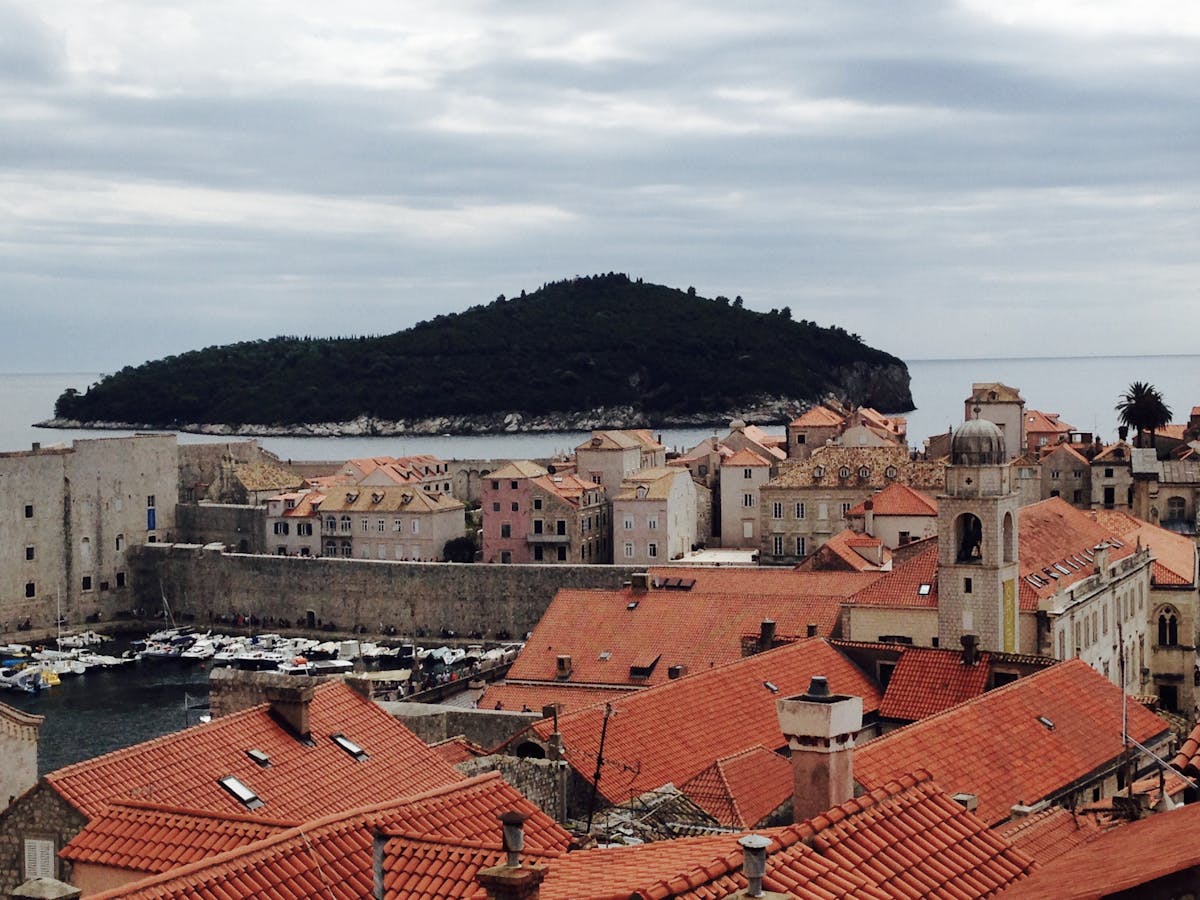 Dubrovnik's red-roofed Old Town against the Adriatic Sea