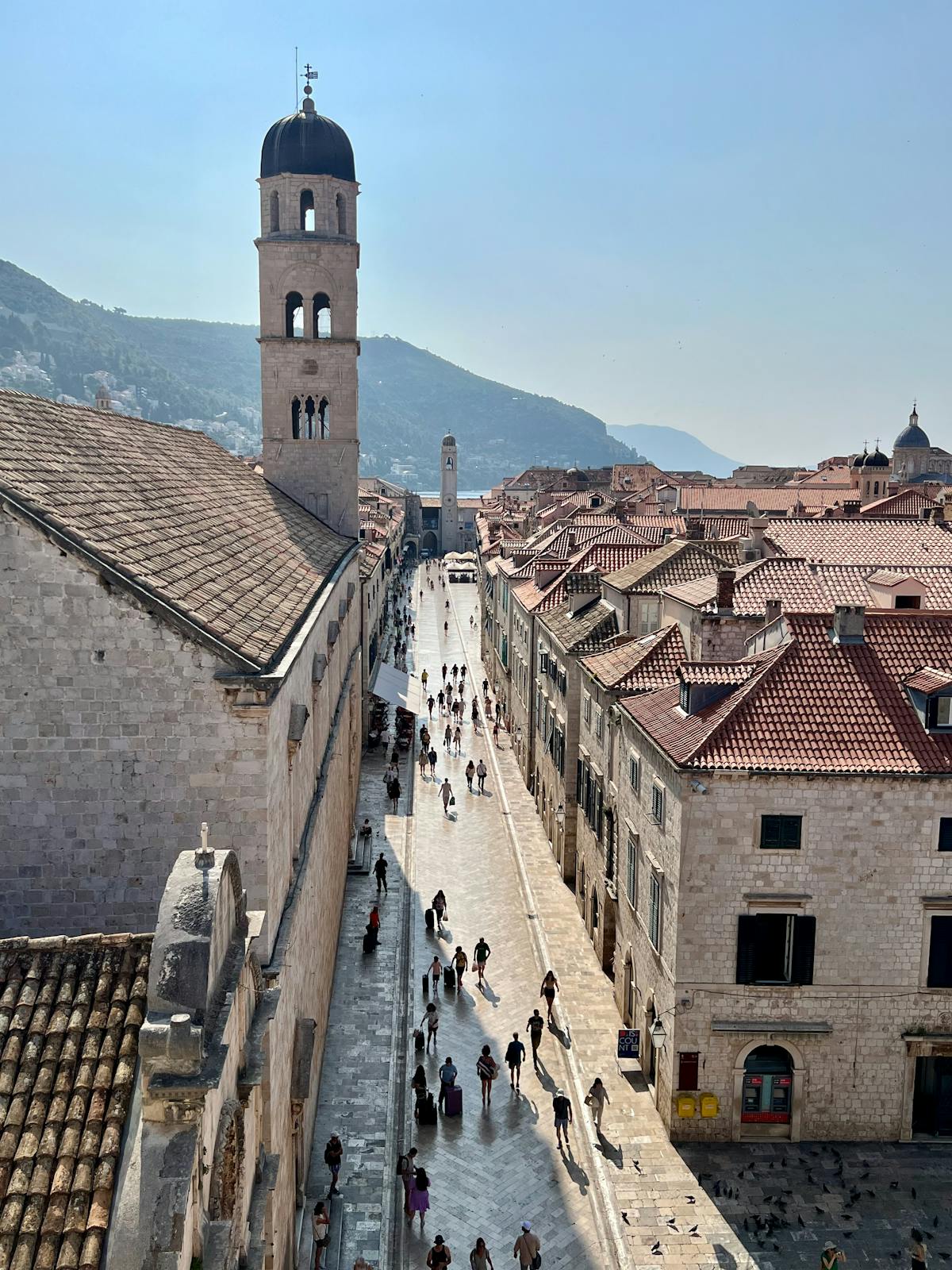 Aerial view of the Stradun street in Dubrovnik, Croatia