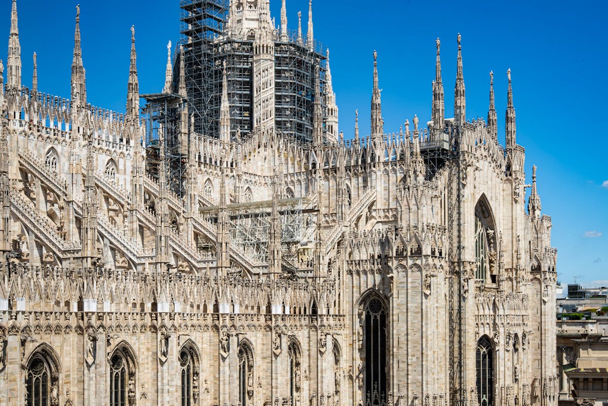 Milan Cathedral exterior view from Piazza del Duomo