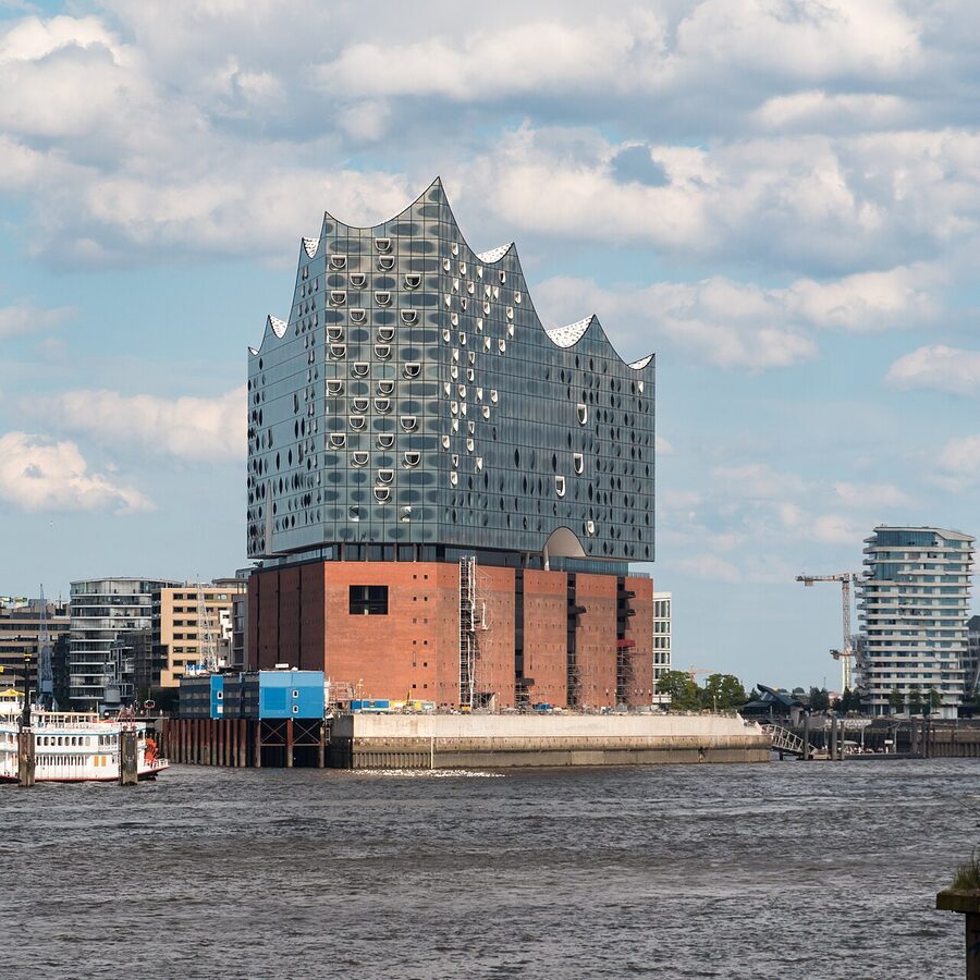 Elbphilharmonie Hamburg with harbor