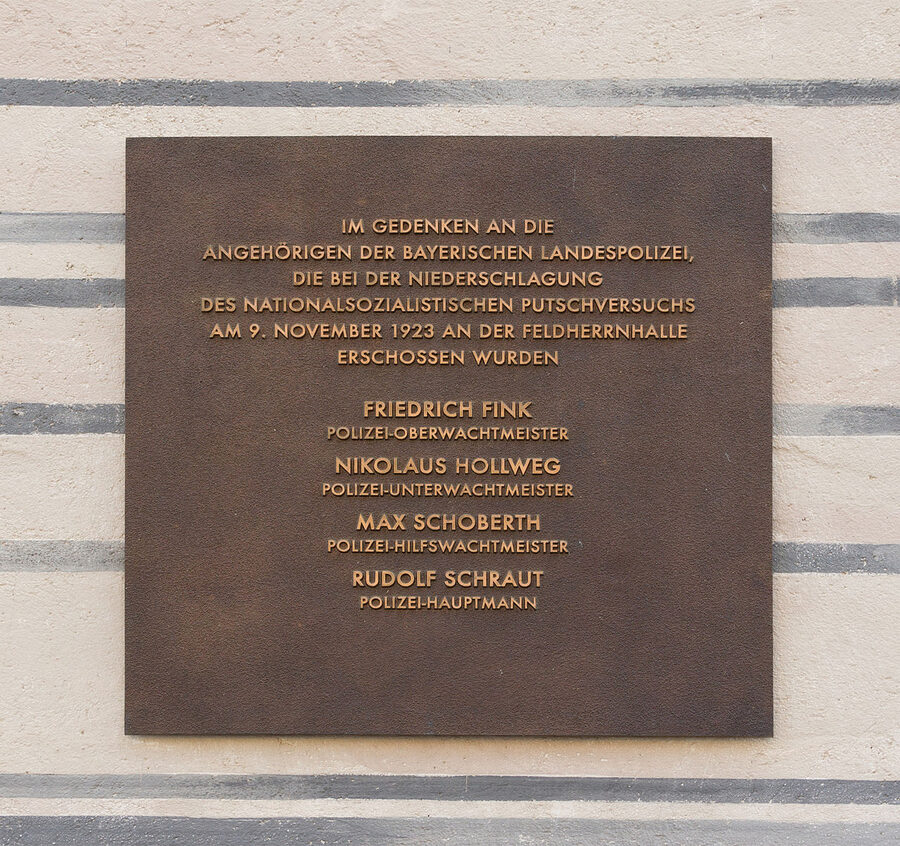 Feldherrnhalle plaque 1923 putsch police victims