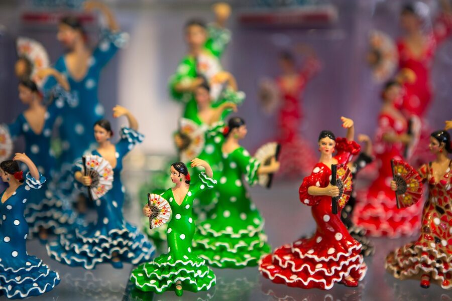 A colourful flamenco dancer souvenir figurine from Spain