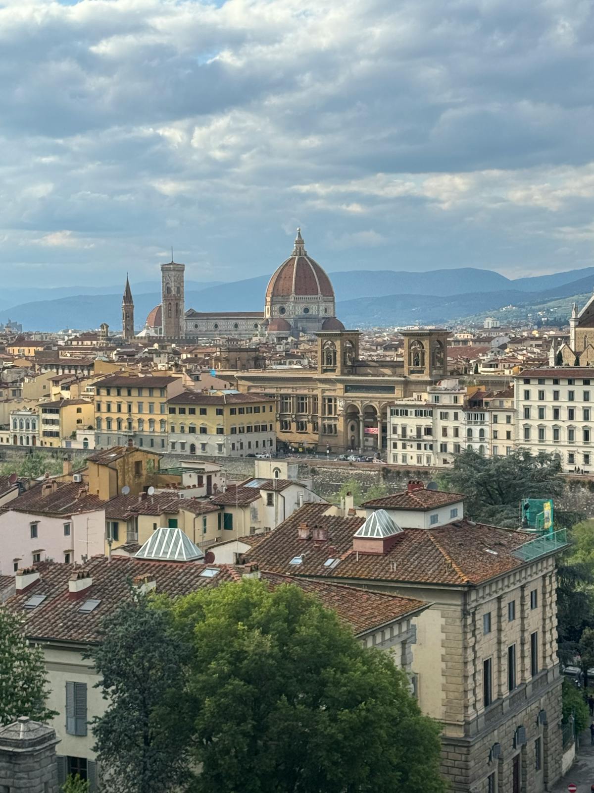 Panoramic view of Florence showing the cathedral dome and terracotta rooftops