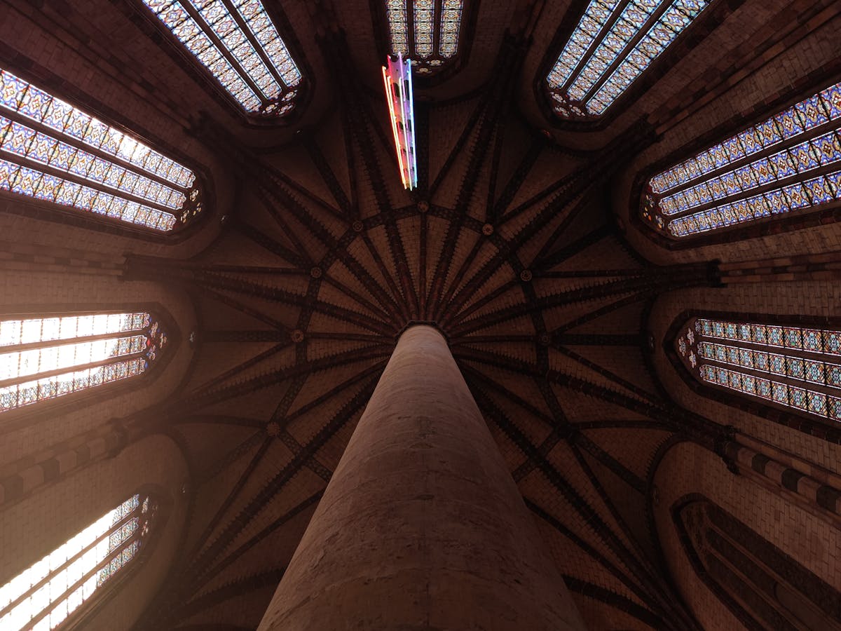 Stunning ribbed ceiling of the Jacobins Church in Toulouse