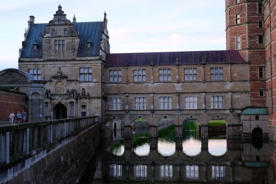 Frederiksborg Castle reflection moat water sandstone