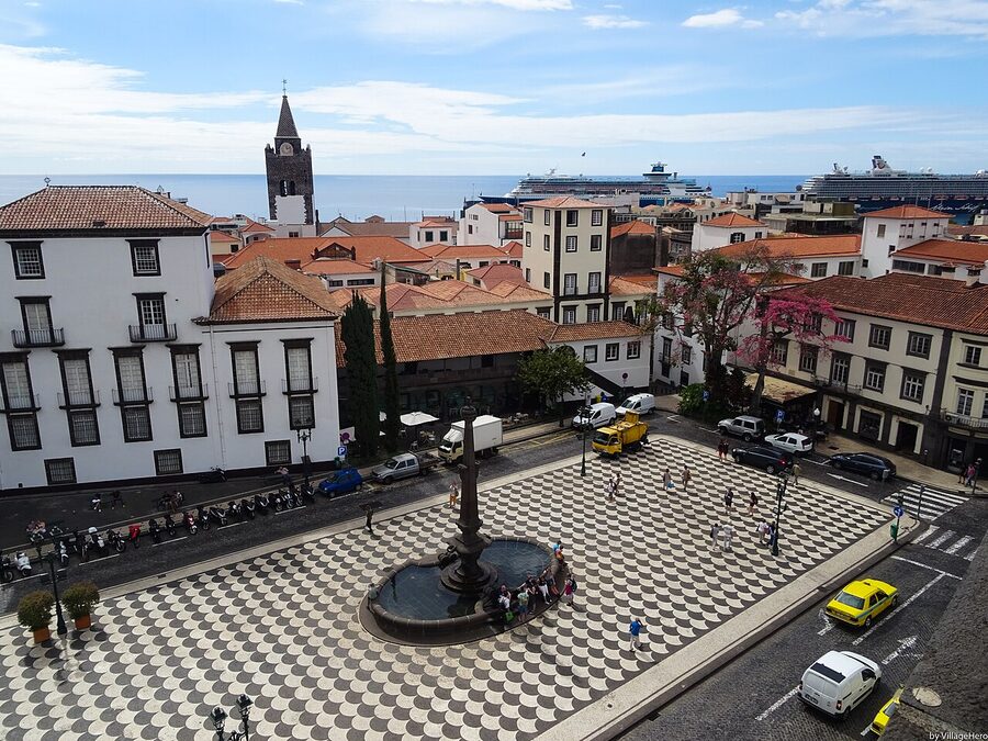 View of Praça do Município from the Jesuit College tower in Funchal
