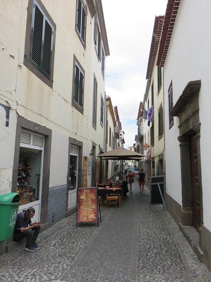 Zona Velha old quarter streets in Funchal Madeira