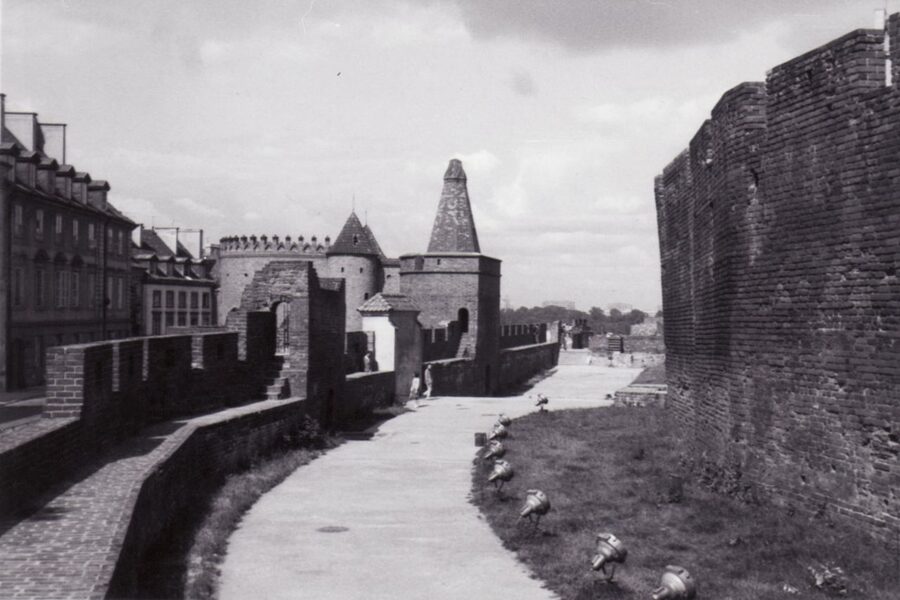 Newly rebuilt Warsaw Old Town in the 1950s