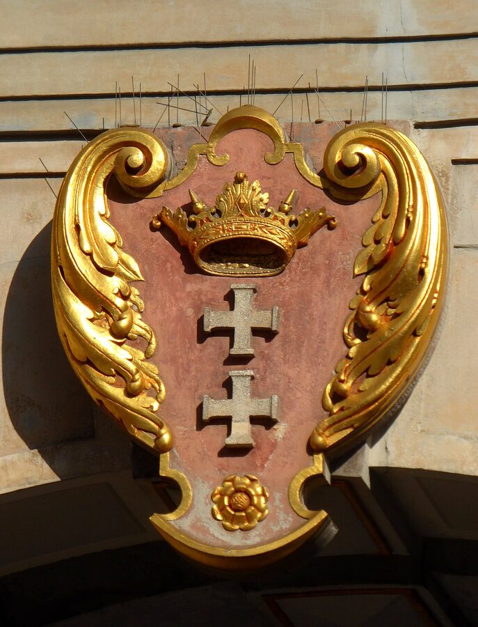 Golden Gate east face statue detail Gdansk