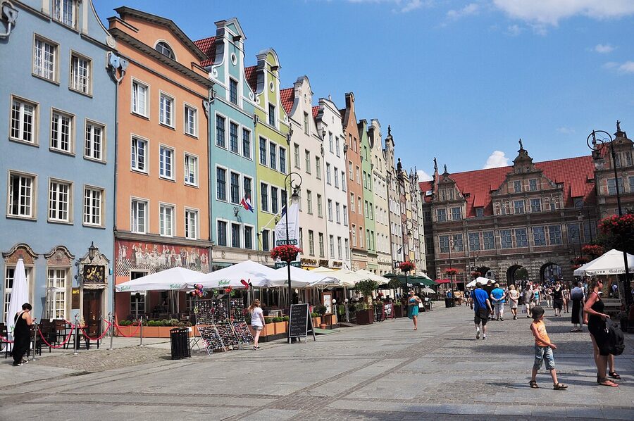 Long Market Square Gdansk panorama