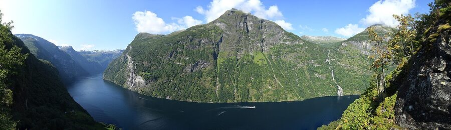 Geirangerfjord panorama from Skagefla viewpoint