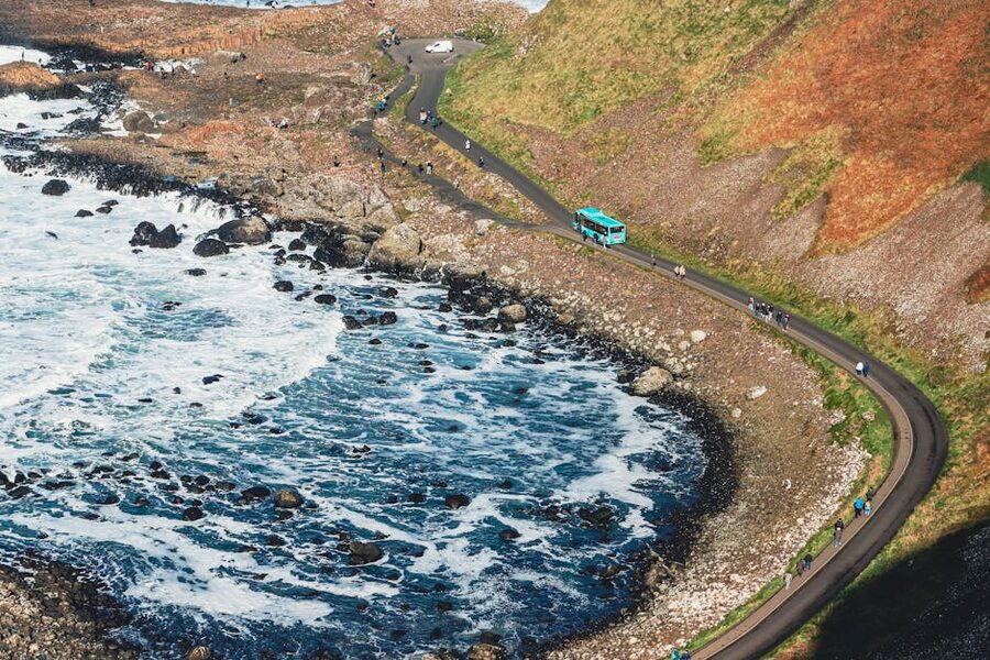 Coastal road along Giants Causeway Northern Ireland