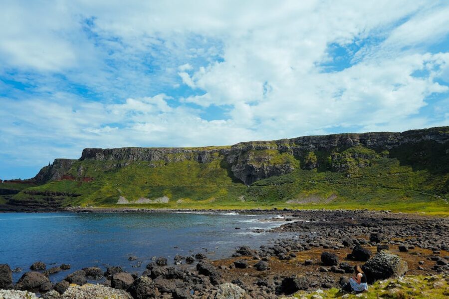 Green cliffs coastal landscape Northern Ireland