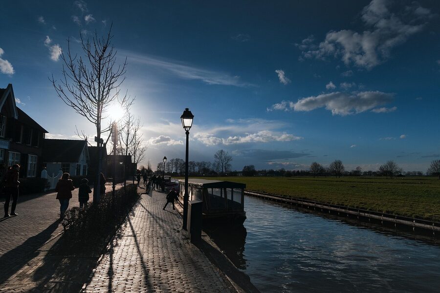 Historic Dutch boat on water