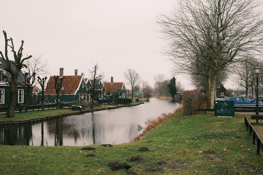 Dutch dyke landscape