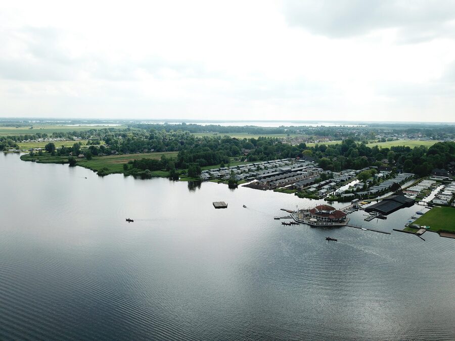 Small boat in narrow canal