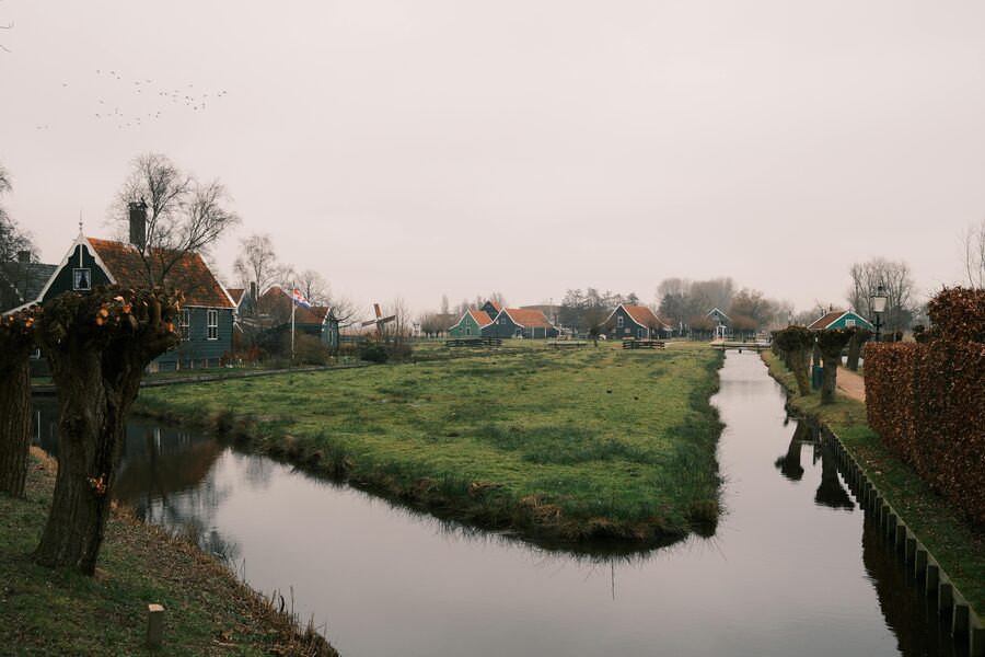 Village water reflection