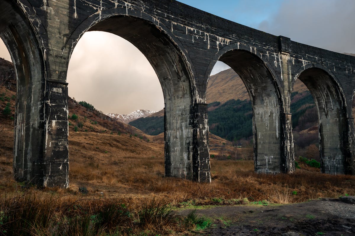 Glenfinnan Viaduct in the scenic Scottish Highlands