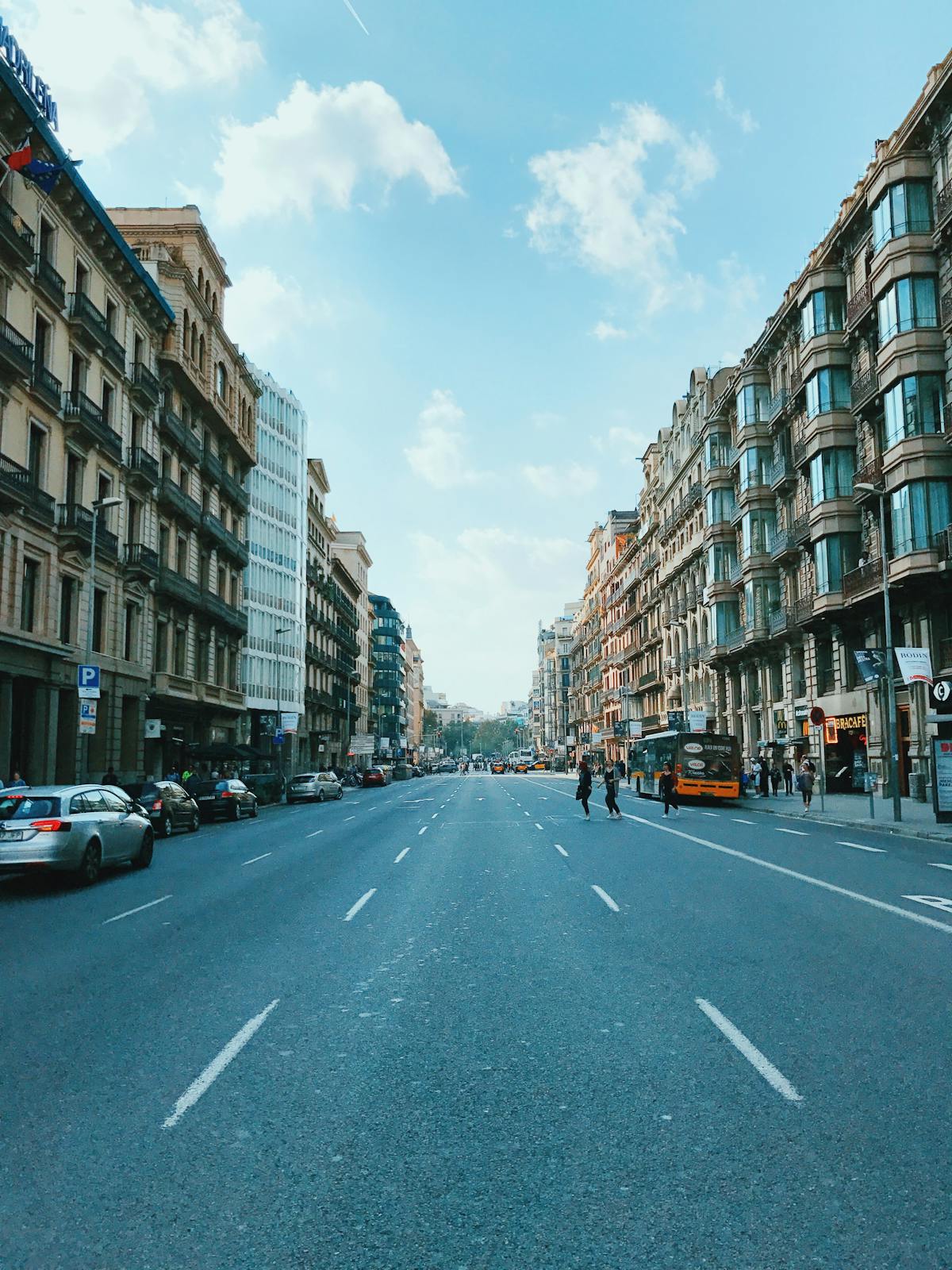 Street scene in the Gracia neighborhood of Barcelona near Casa Vicens