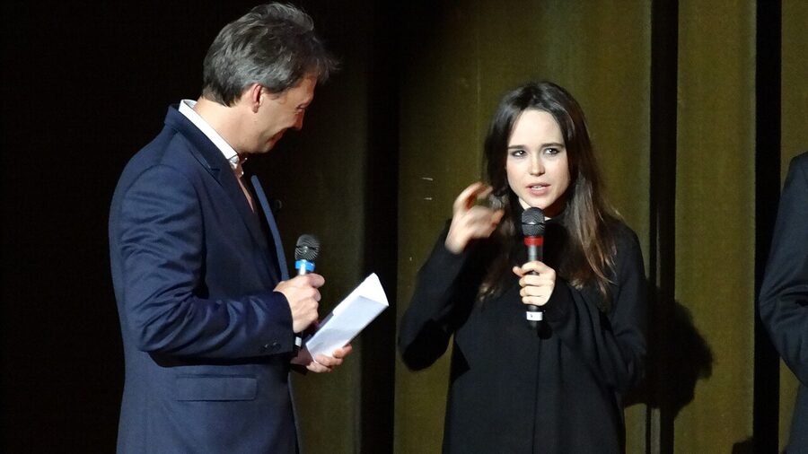 Film premiere event at Le Grand Rex cinema in Paris with audiences in the main auditorium