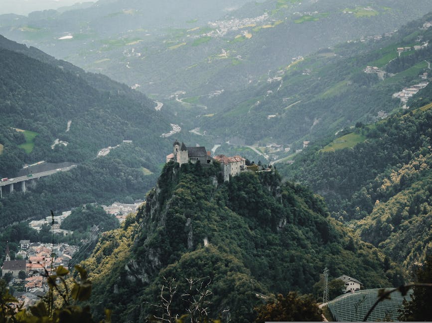 Aerial view Gutenberg Castle Liechtenstein