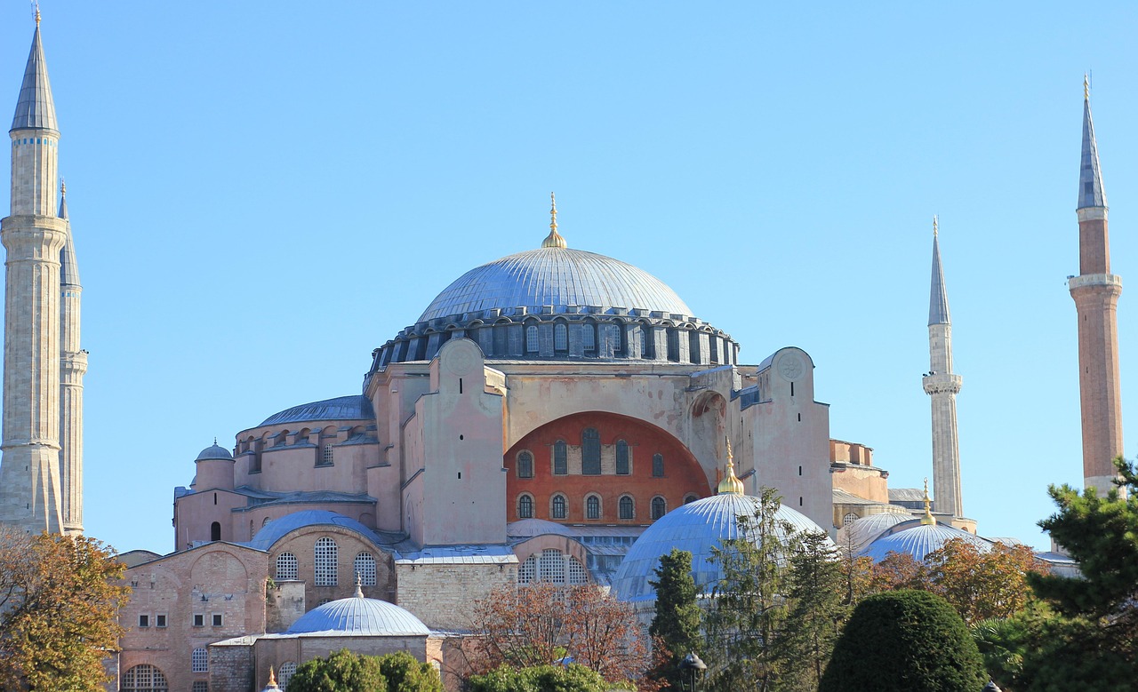 Aerial view of the Hagia Sophia mosque in Istanbul
