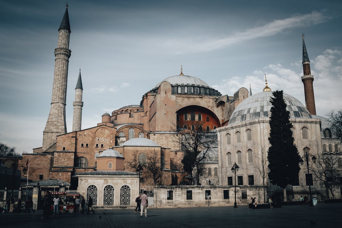 Facade of the Hagia Sophia showing architectural details