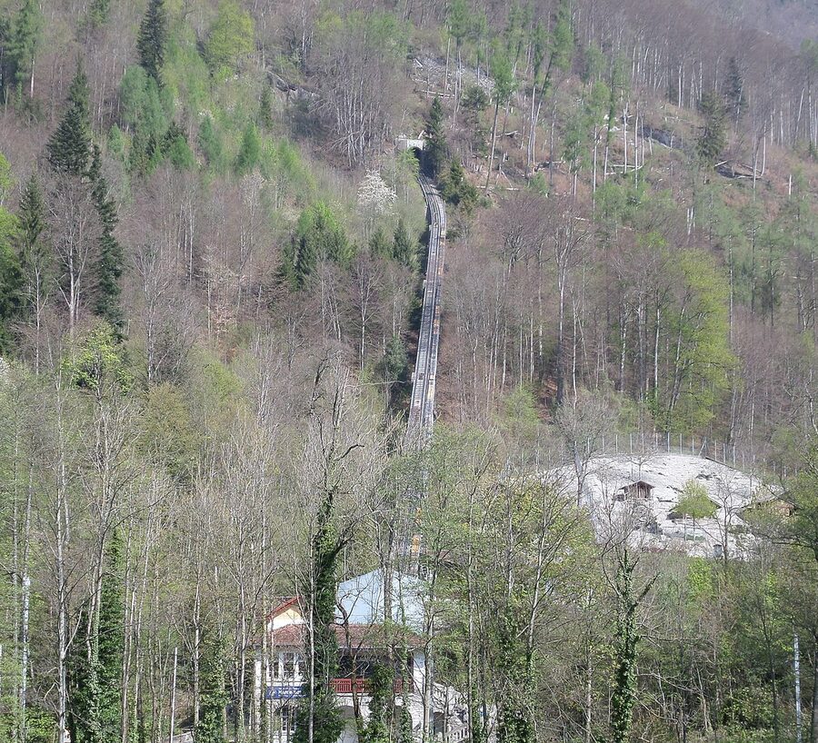 Harderbahn funicular train at Interlaken