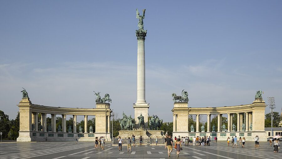 Heroes Square Millennium Monument in Budapest