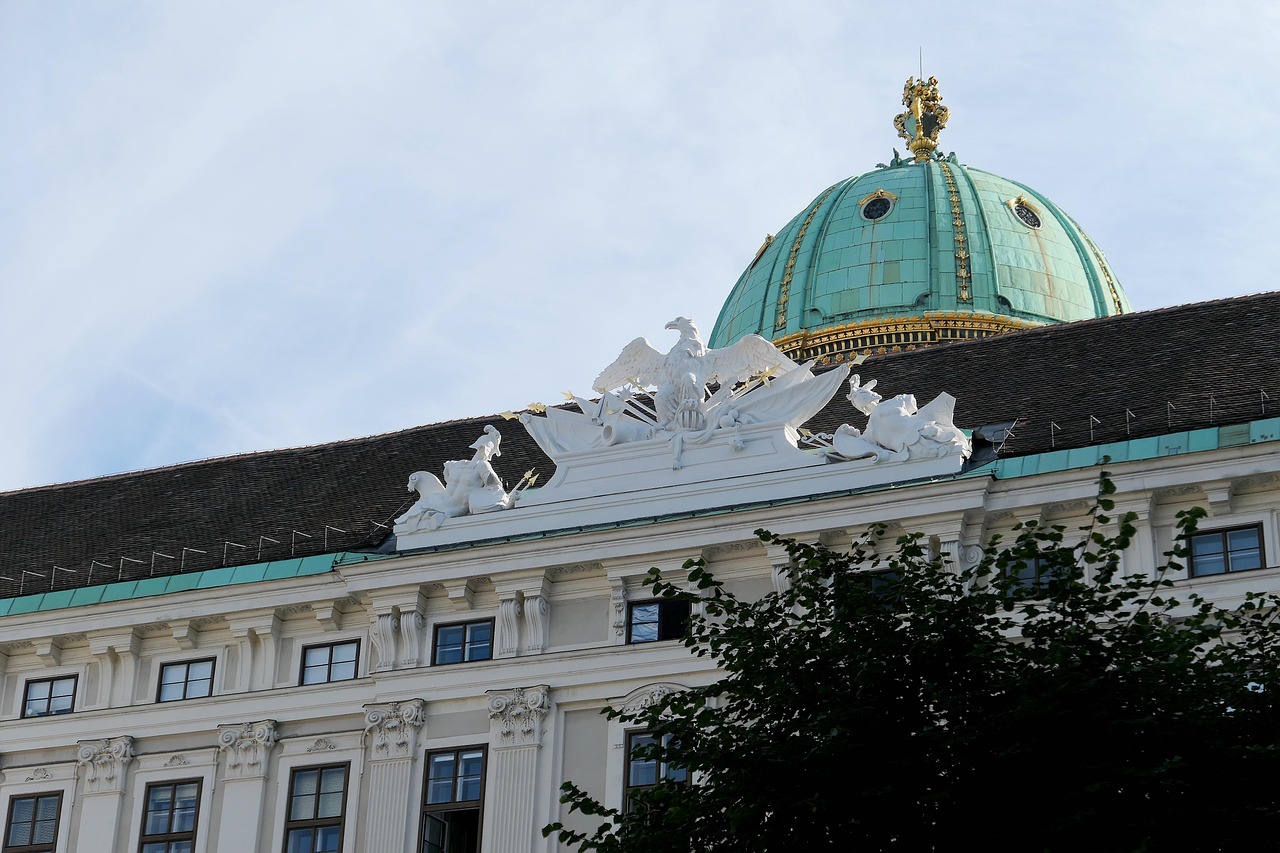 Baroque entrance portal of the Hofburg Palace showing ornate architectural details