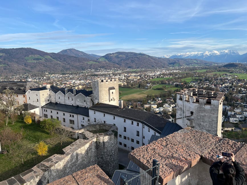 Salzburg Fortress with mountains