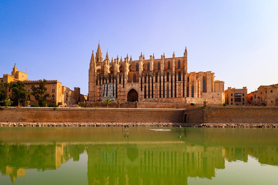 Palma de Mallorca Cathedral skyline from the waterfront
