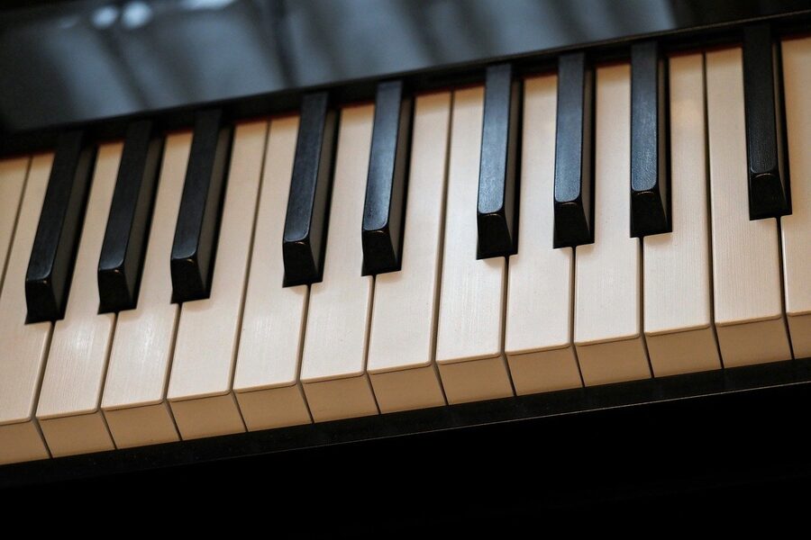 Piano keyboard musical instrument black and white keys