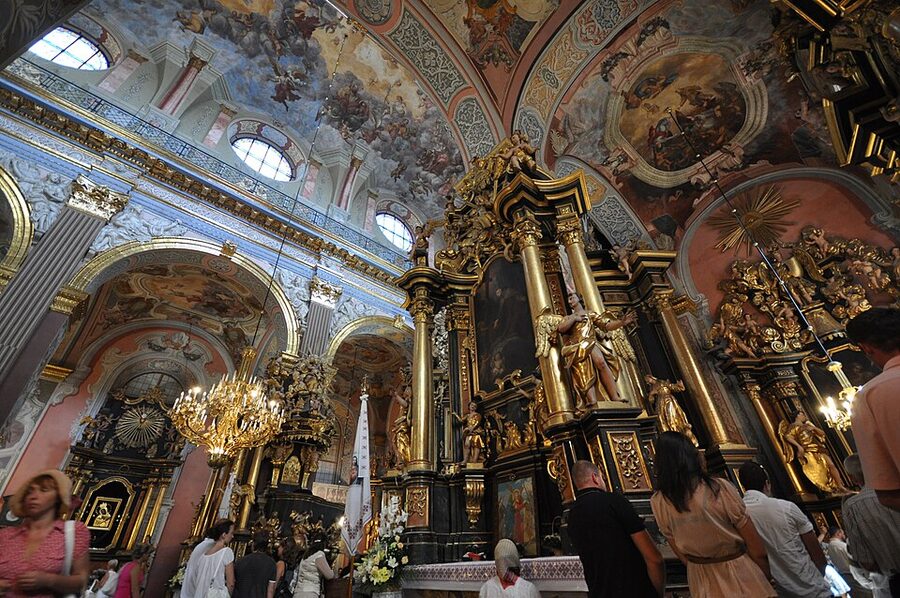 St Bernardine Church main altar Krakow gilded baroque