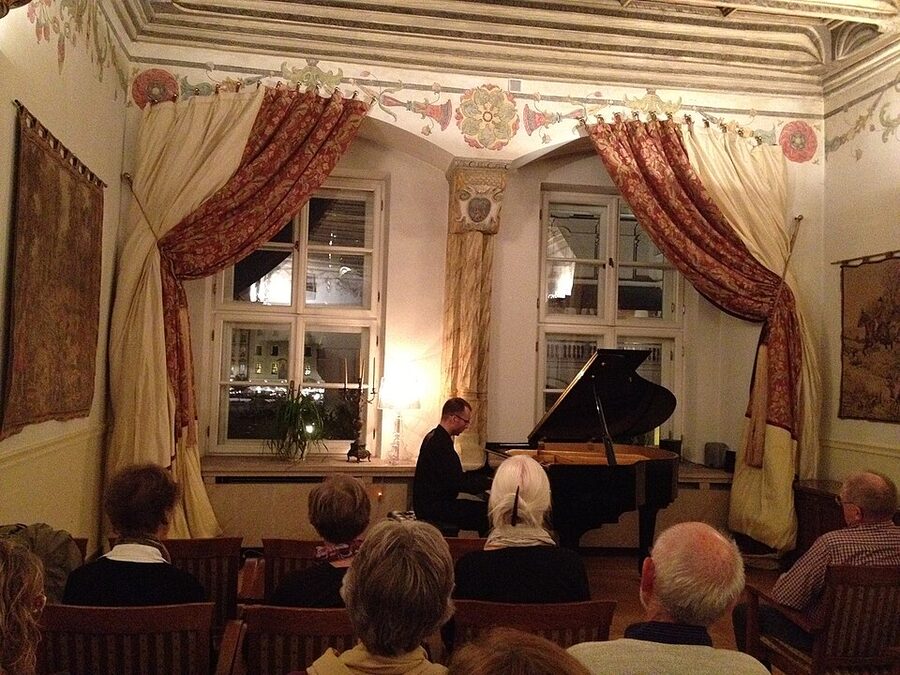 Decorative facade of the Zacherlowska tenement on Krakow Main Square