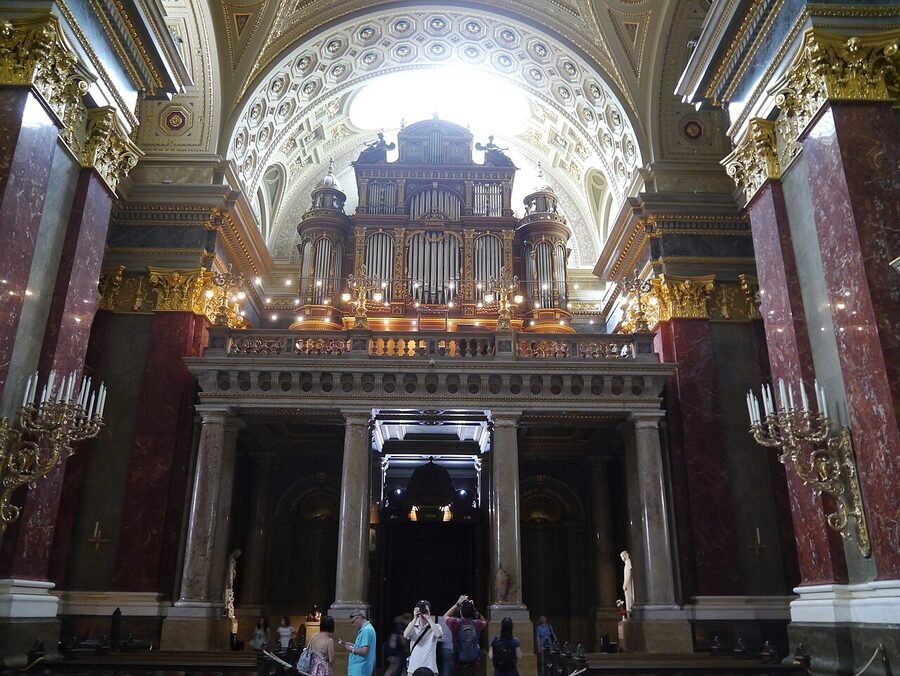 St Stephens Basilica organ pipes detail