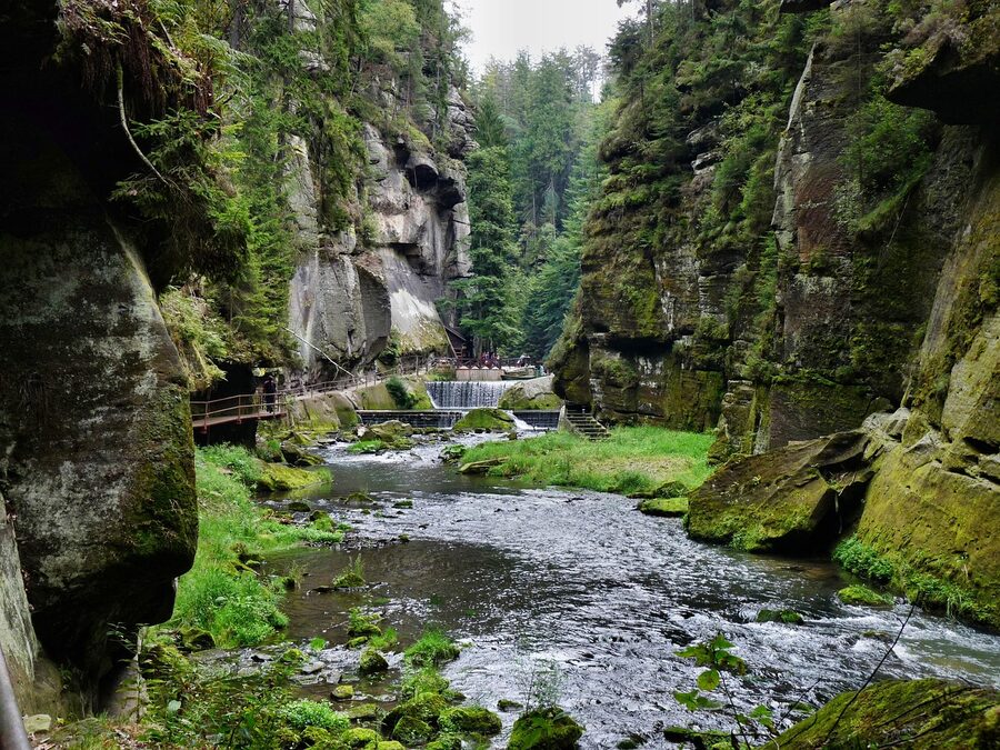 Hrensko canyon Bohemian Switzerland